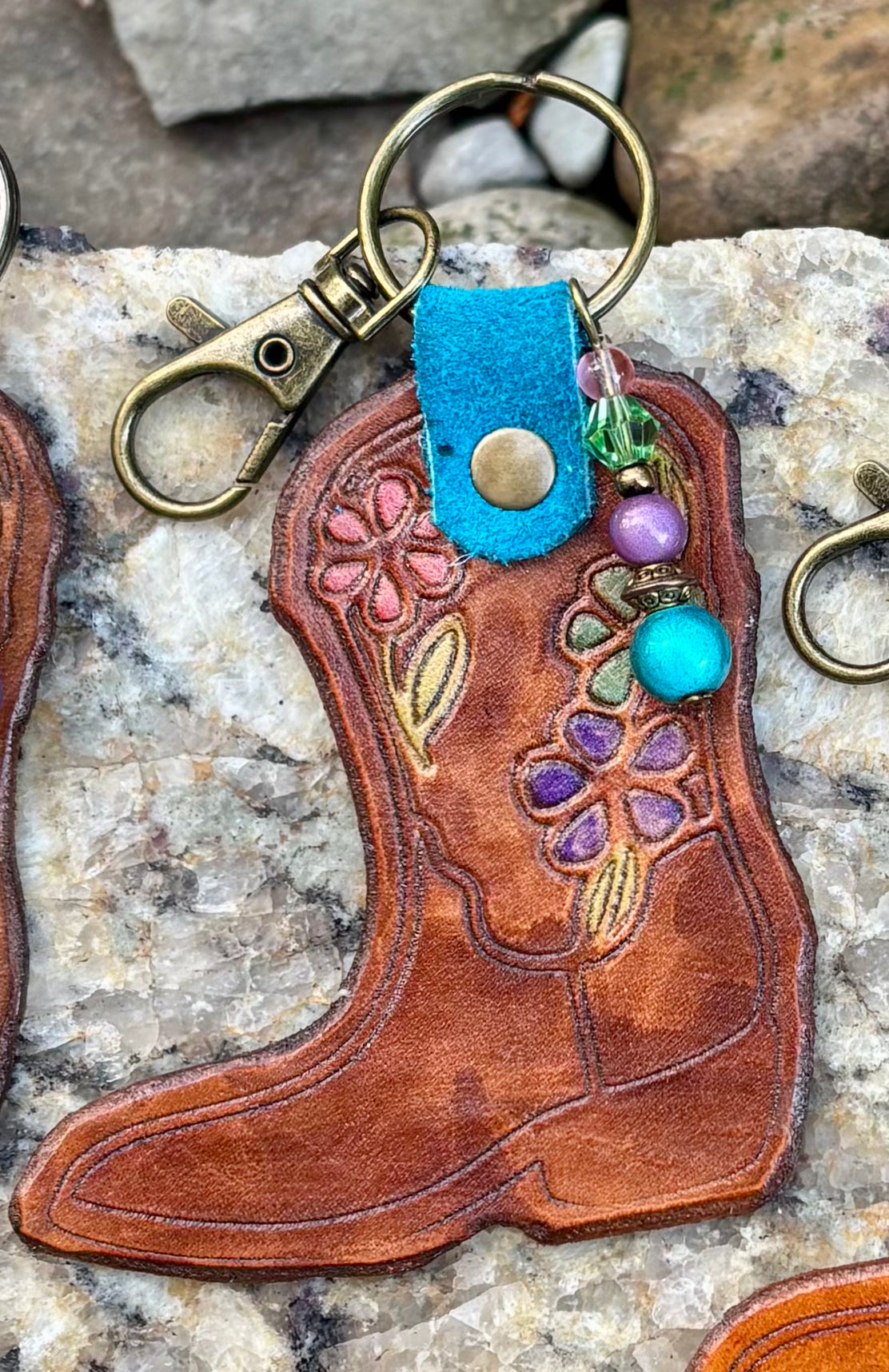 Handcrafted Leather Western Cowboy Boot Purse Charm | Cowboy Boot Leather Keychain | Boho Southwest Boot Bag Charm