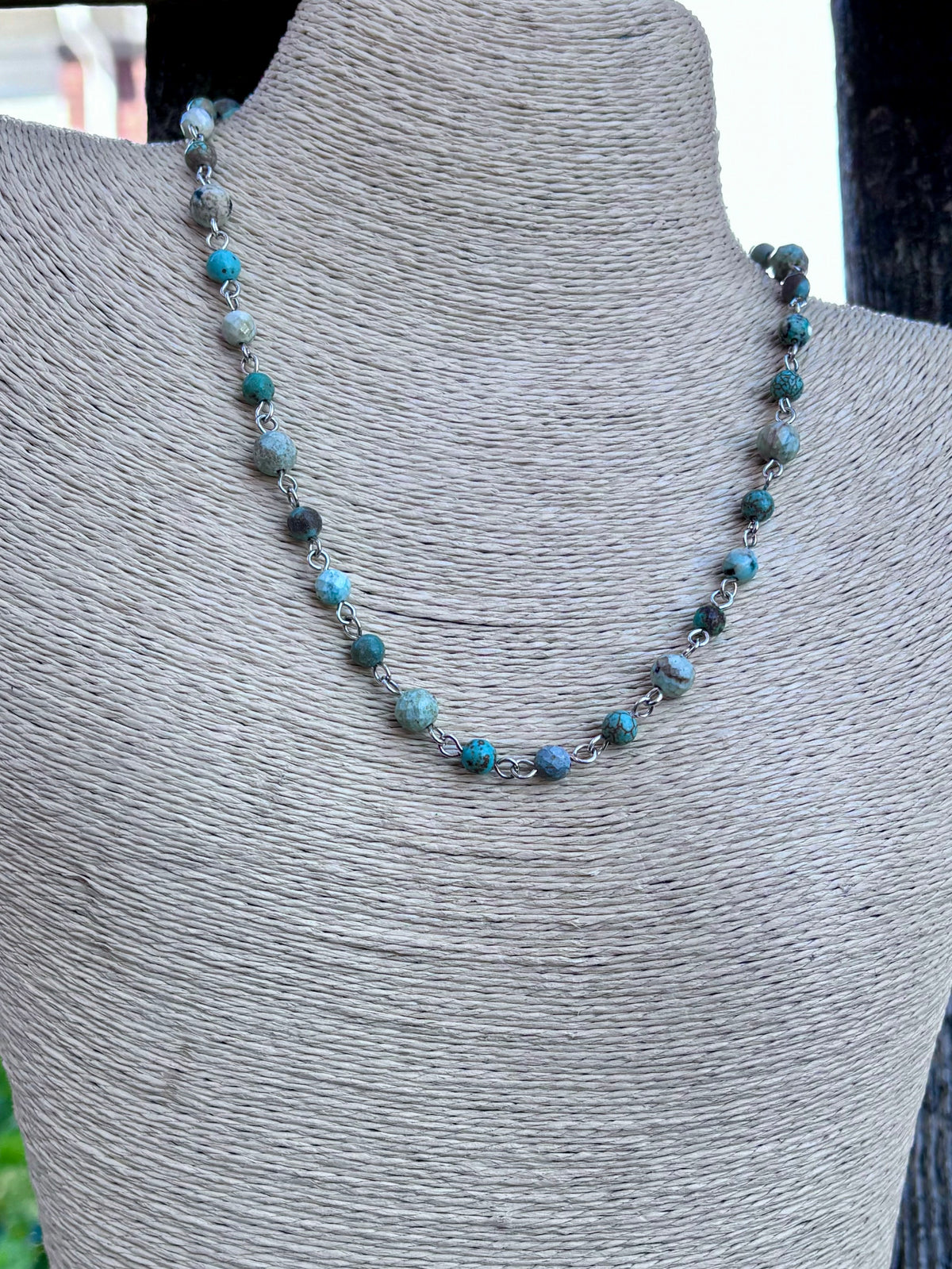 Handmade Leather Feather & Turquoise Necklace | Sterling Silver | Convertible