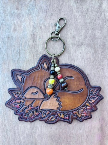 The Woodland Collection | Handcrafted Leather Purse & Bag Charms | Owl Squirrel Fox Mushroom