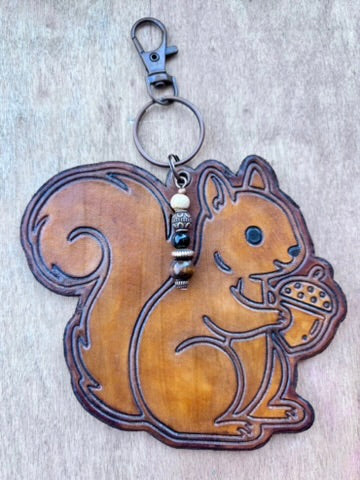 The Woodland Collection | Handcrafted Leather Purse & Bag Charms | Owl Squirrel Fox Mushroom