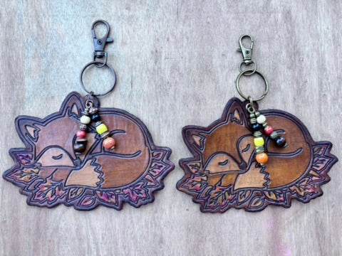 The Woodland Collection | Handcrafted Leather Purse & Bag Charms | Owl Squirrel Fox Mushroom