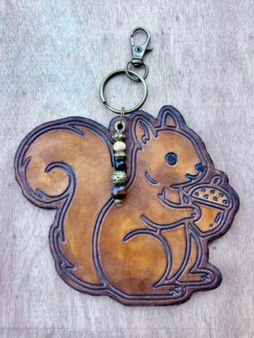 The Woodland Collection | Handcrafted Leather Purse & Bag Charms | Owl Squirrel Fox Mushroom