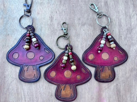 The Woodland Collection | Handcrafted Leather Purse & Bag Charms | Owl Squirrel Fox Mushroom