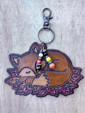 The Woodland Collection | Handcrafted Leather Purse & Bag Charms | Owl Squirrel Fox Mushroom