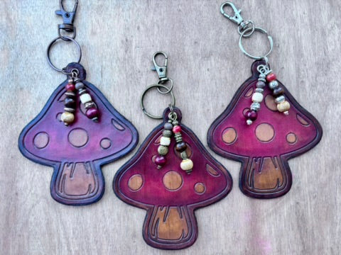 The Woodland Collection | Handcrafted Leather Purse & Bag Charms | Owl Squirrel Fox Mushroom