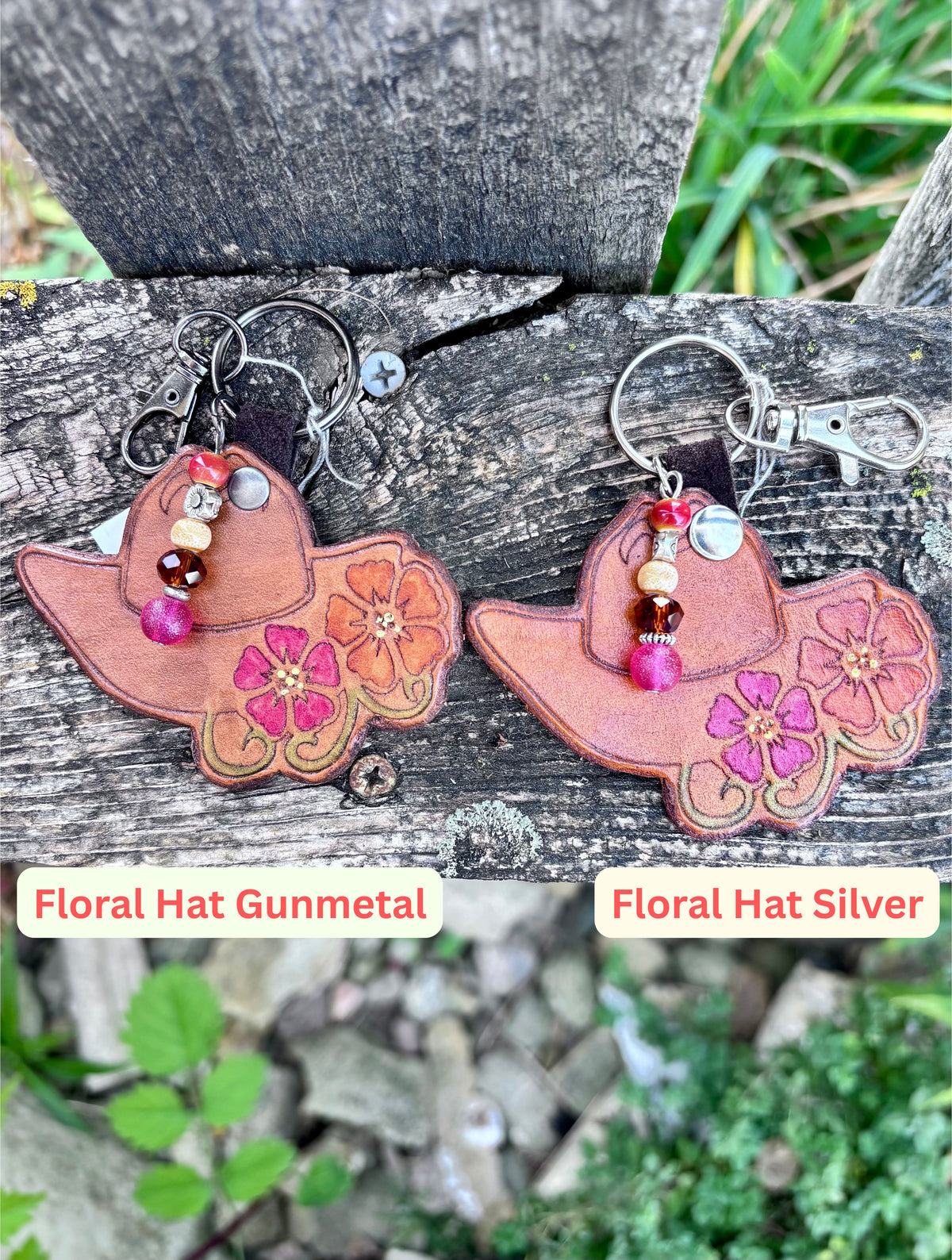 Handcrafted Leather Western Hat Purse Charm | Cowboy Hat Leather Keychain | Boho Southwest Hat Bag Charm