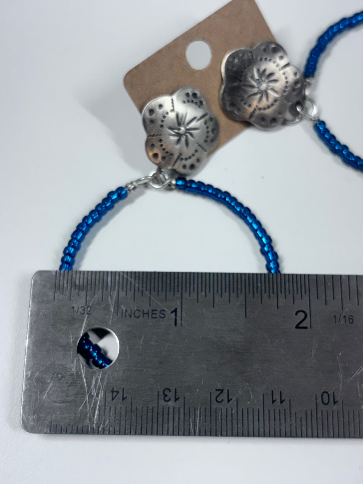 Miyuki Seed Bead Hoop Earrings with Sterling Silver Studs
