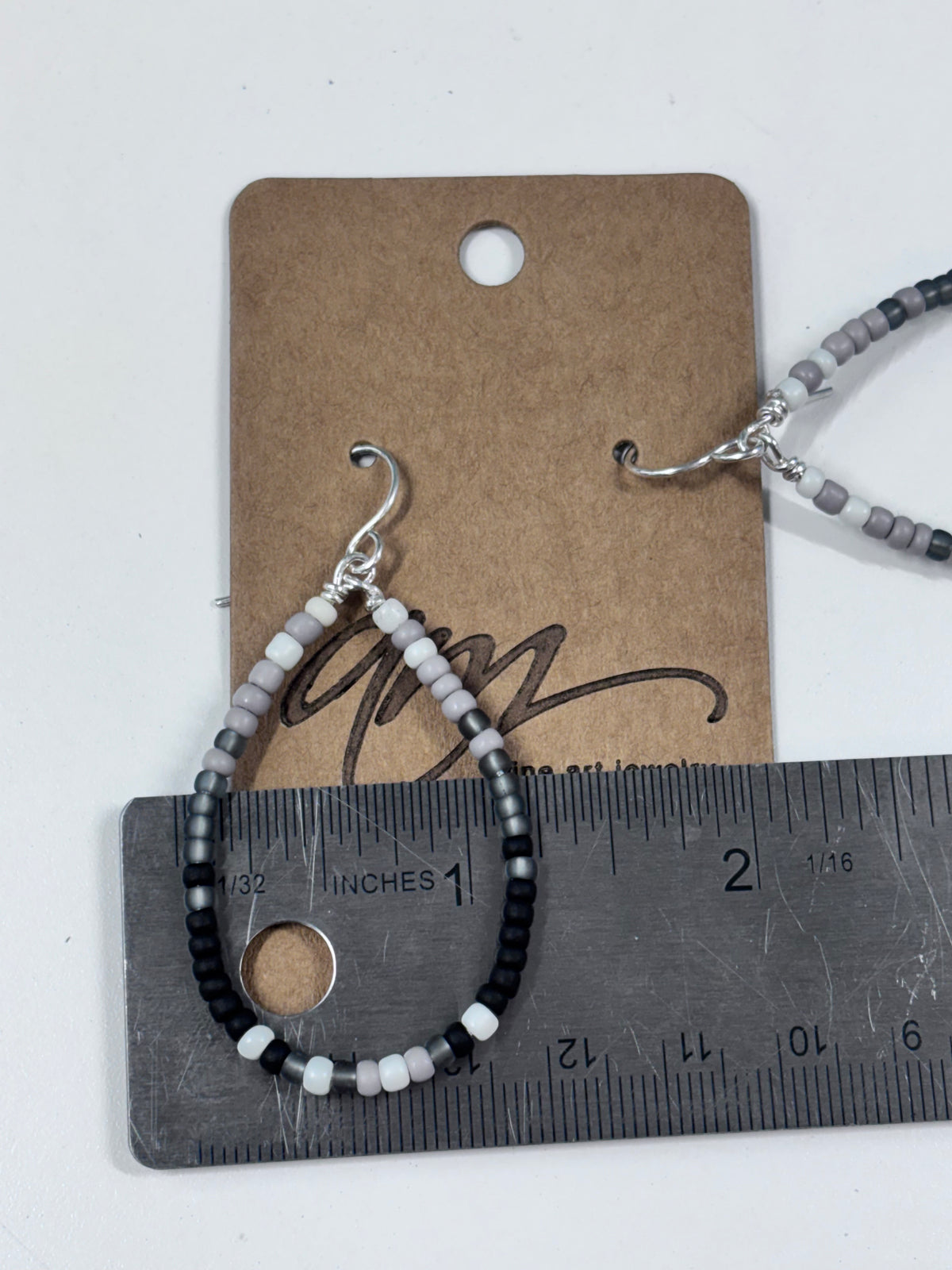 Handmade Sterling Silver Beaded Hoop Earrings | Miyuki Seed Beads