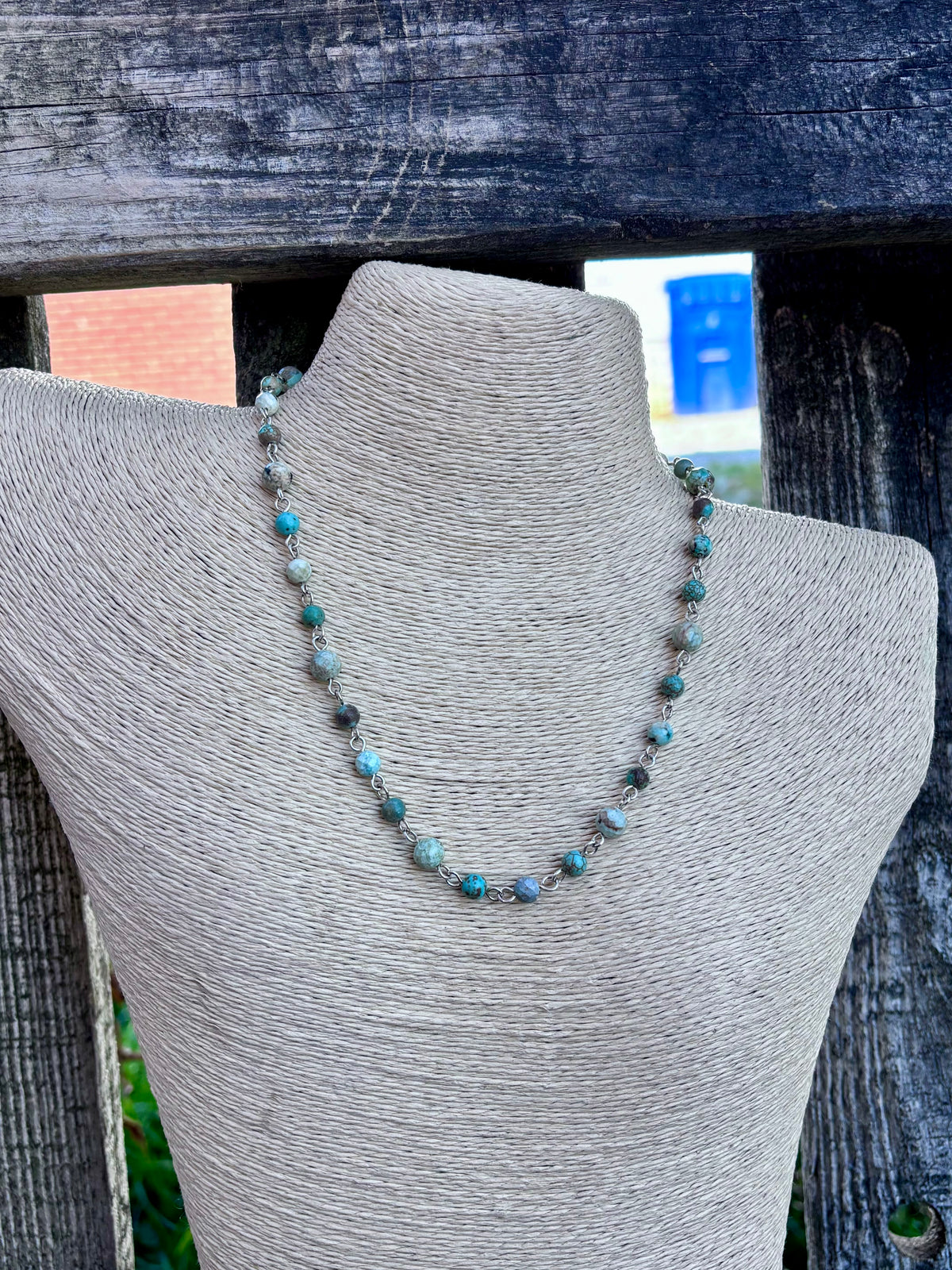 Handmade Leather Feather & Turquoise Necklace | Sterling Silver | Convertible