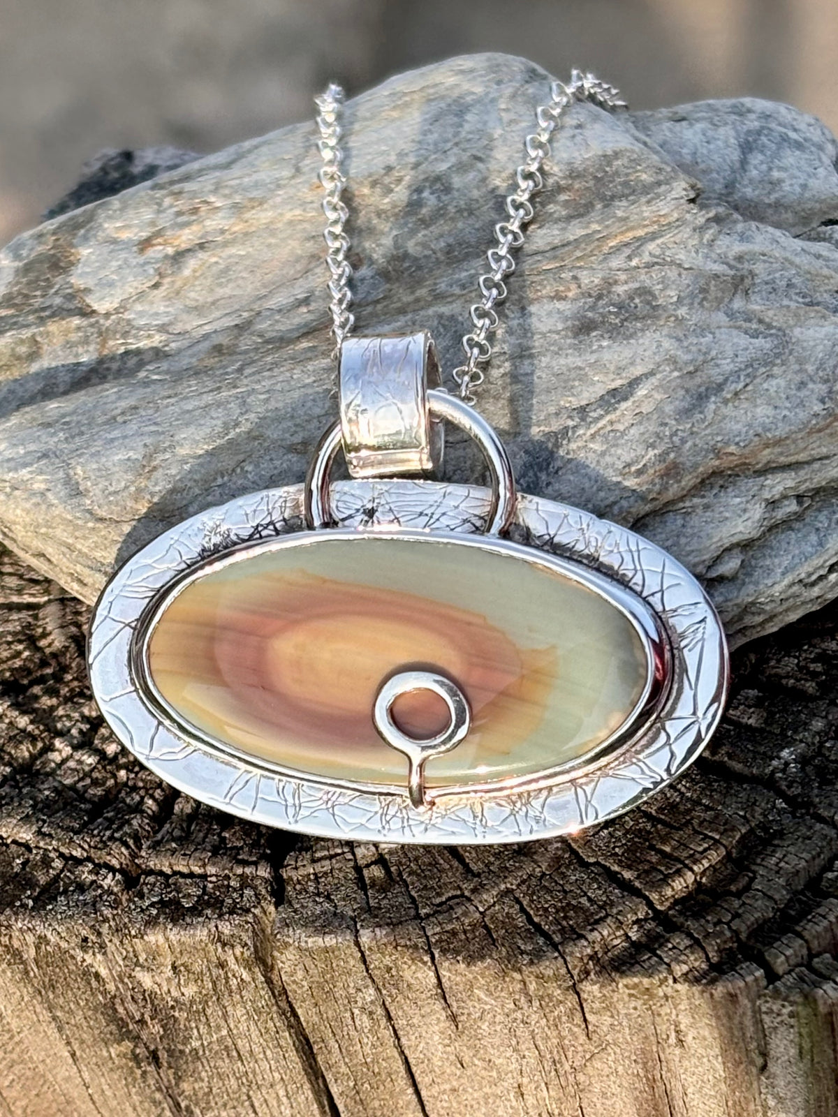 Handmade Imperial Jasper Sterling Silver Landscape Pendant | One of a Kind