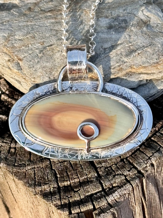 Handmade Imperial Jasper Sterling Silver Landscape Pendant | One of a Kind