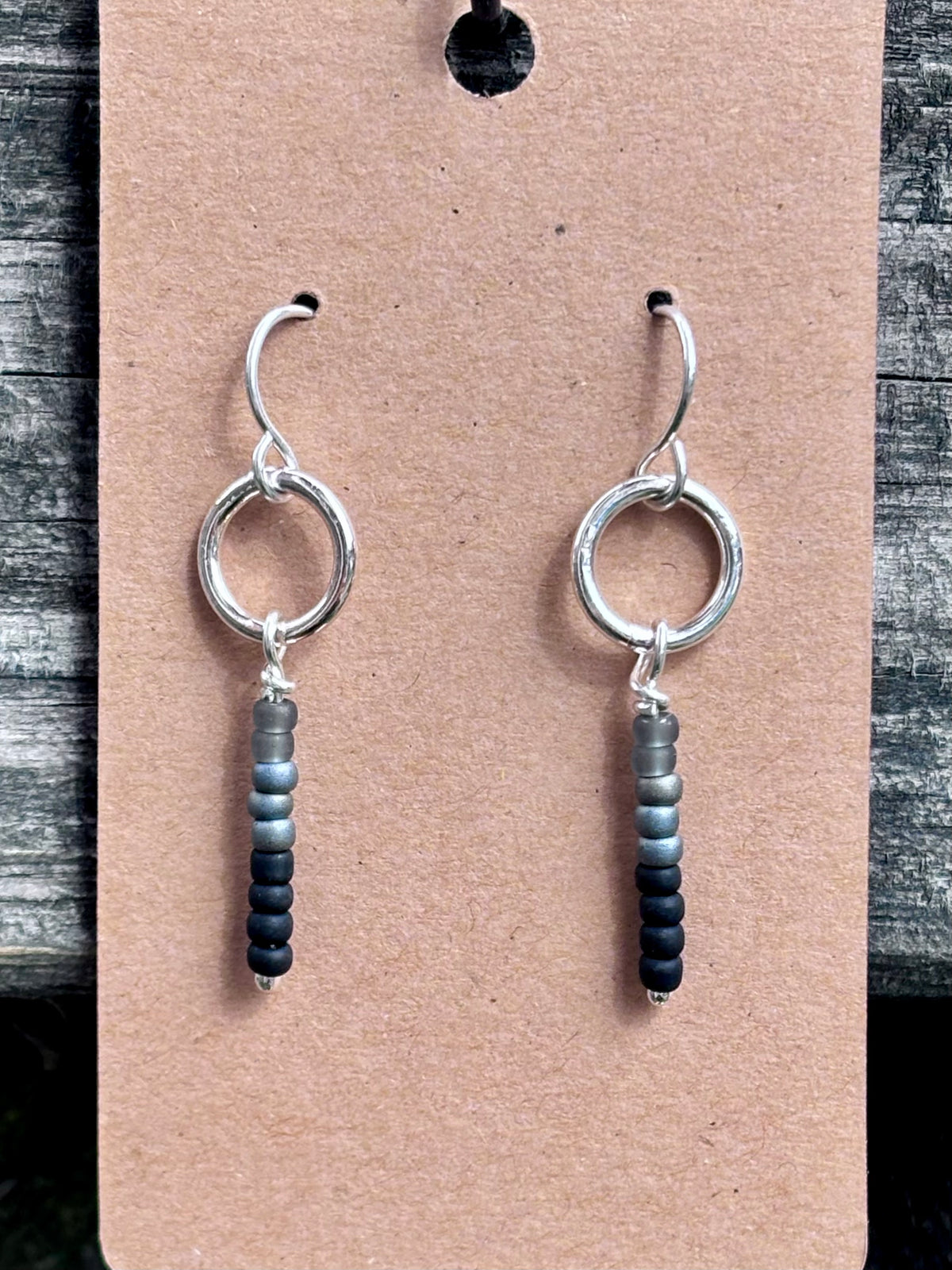 Handmade Sterling Silver Miyuki Seed Bead Dangle Earrings